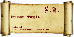 Hrubos Margit névjegykártya